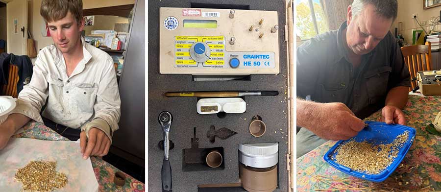 Travis and Mark collecting a sample