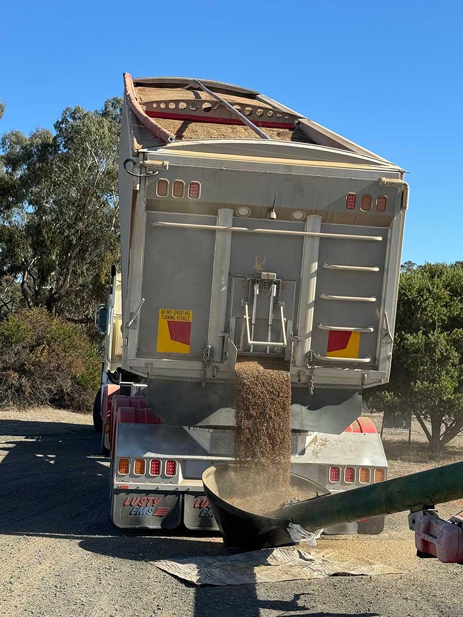 Brian delivering their seed to Stoney Creek