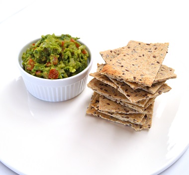 Flax Crackers with Guacamole