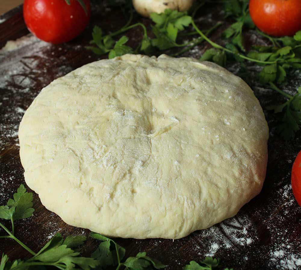 Flax flour pizza dough